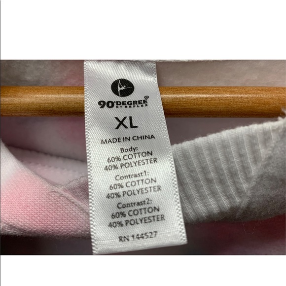 New! 90 Degree by Reflex Cotton Candy Tie Dye Cropped Hoodie, Size XL - Picture 5 of 7